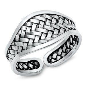 Sterling Silver Braided Band Ring 925 Fashion Band